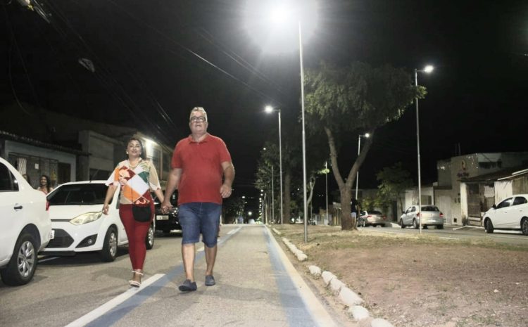  Bairro Nordeste ganha alameda para caminhada com moderna iluminação
