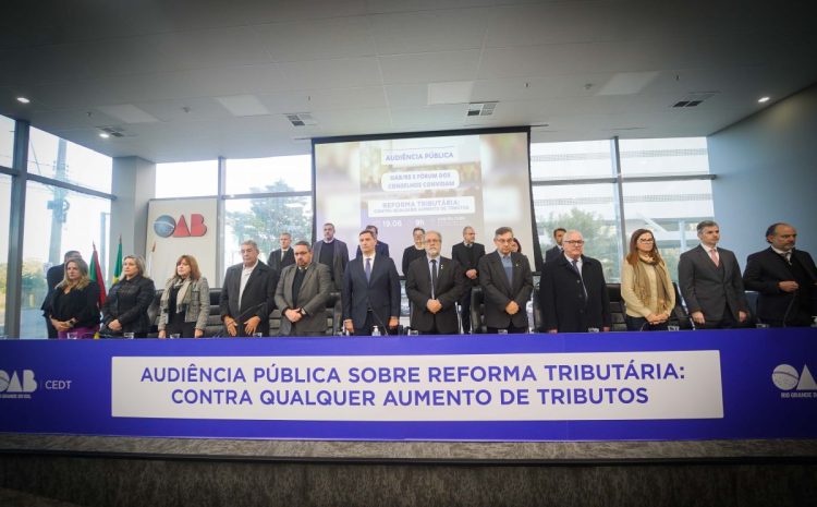  OAB/RS se manifesta contrária a aumento da carga tributária