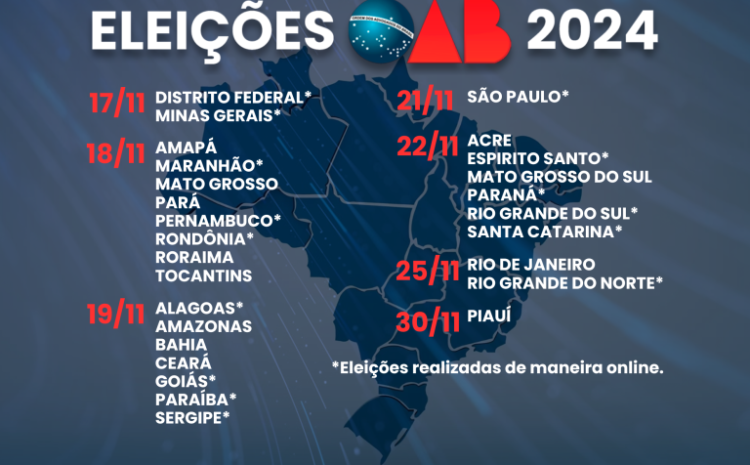  OS VOTOS DA ADVOCACIA: Eleições da OAB começam a partir deste domingo; votação será virtual em 15 estados