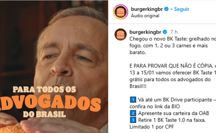  Burger King dará lanche gratuito a advogados para “provar” que não copiou concorrente