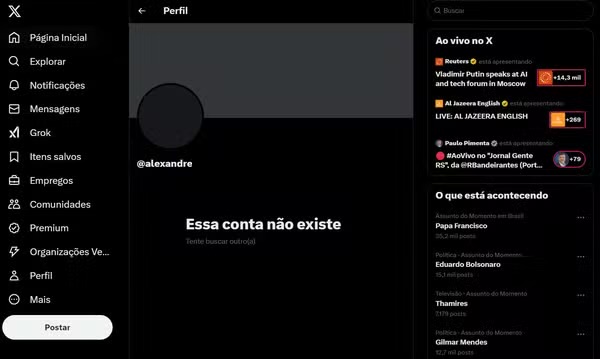  Alexandre de Moraes desativa conta na rede social X