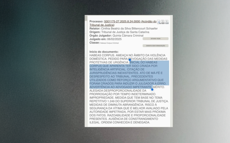  ‘Má-fé e desrespeito’: Juíza adverte advogado por uso de jurisprudência falsa e petição feita por IA