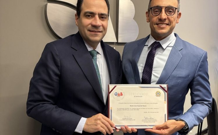  Walter José Faiad de Moura é reconduzido como presidente da Comissão Especial de Defesa do Consumidor da OAB